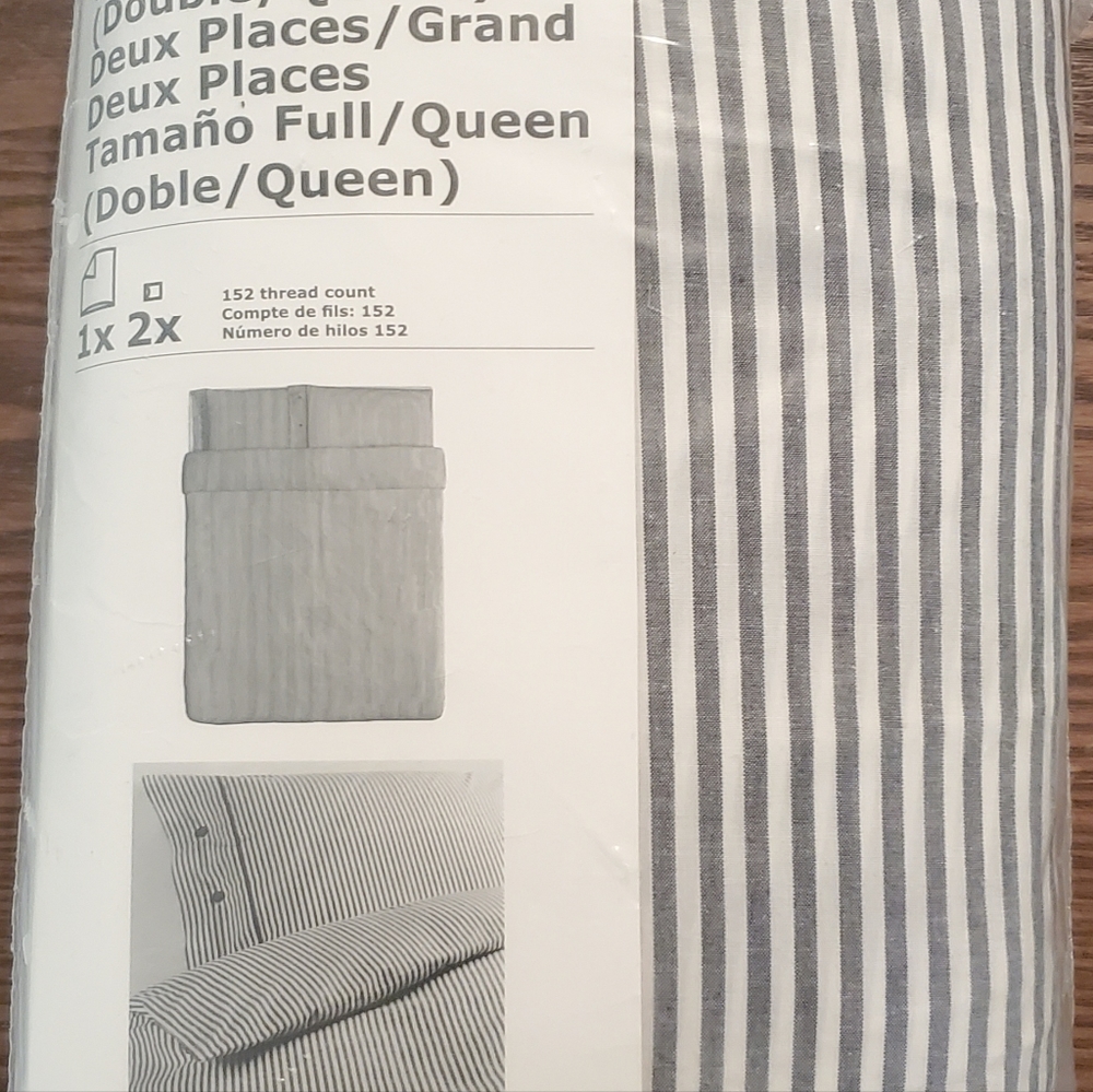 IKEA NYPONROS F/Q Striped sheet set